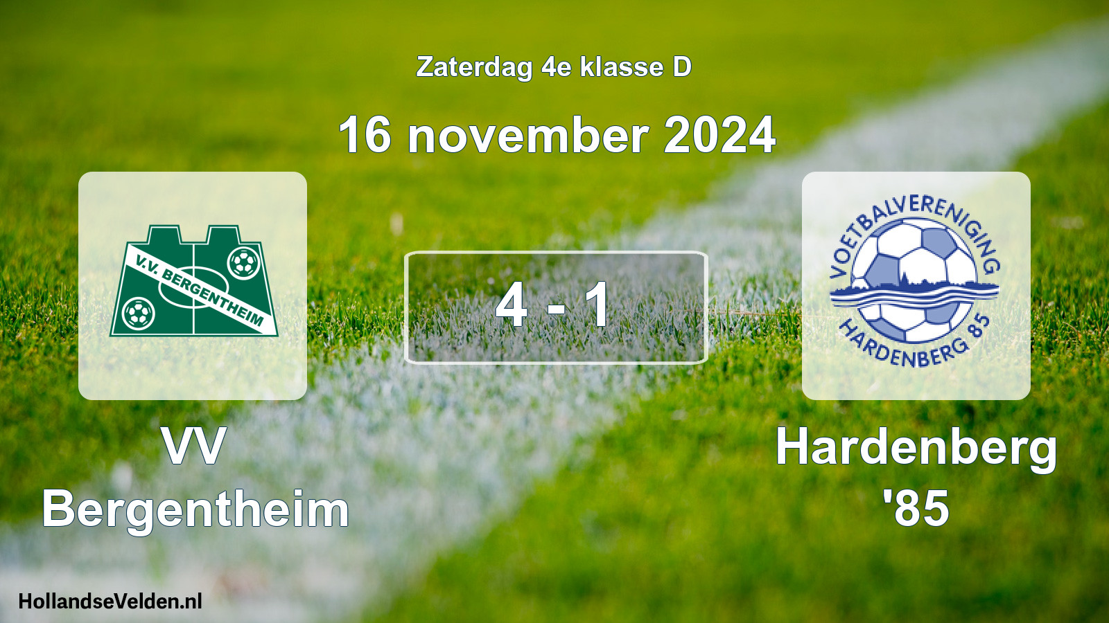 Total number of matches played: VV Bergentheim - Hardenberg '85 4 - 1 (16 November 2024)