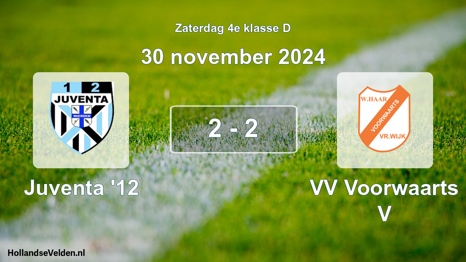 Total number of matches played: Juventa '12 - VV Voorwaarts V 2 - 2 (30 November 2024)