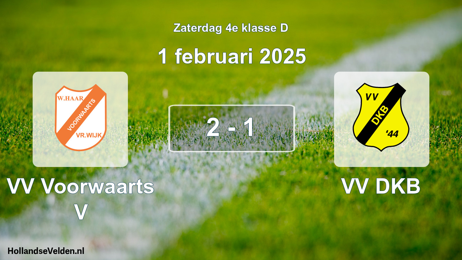 Total number of matches played: VV Voorwaarts V - VV DKB 2 - 1 (1 February 2025)