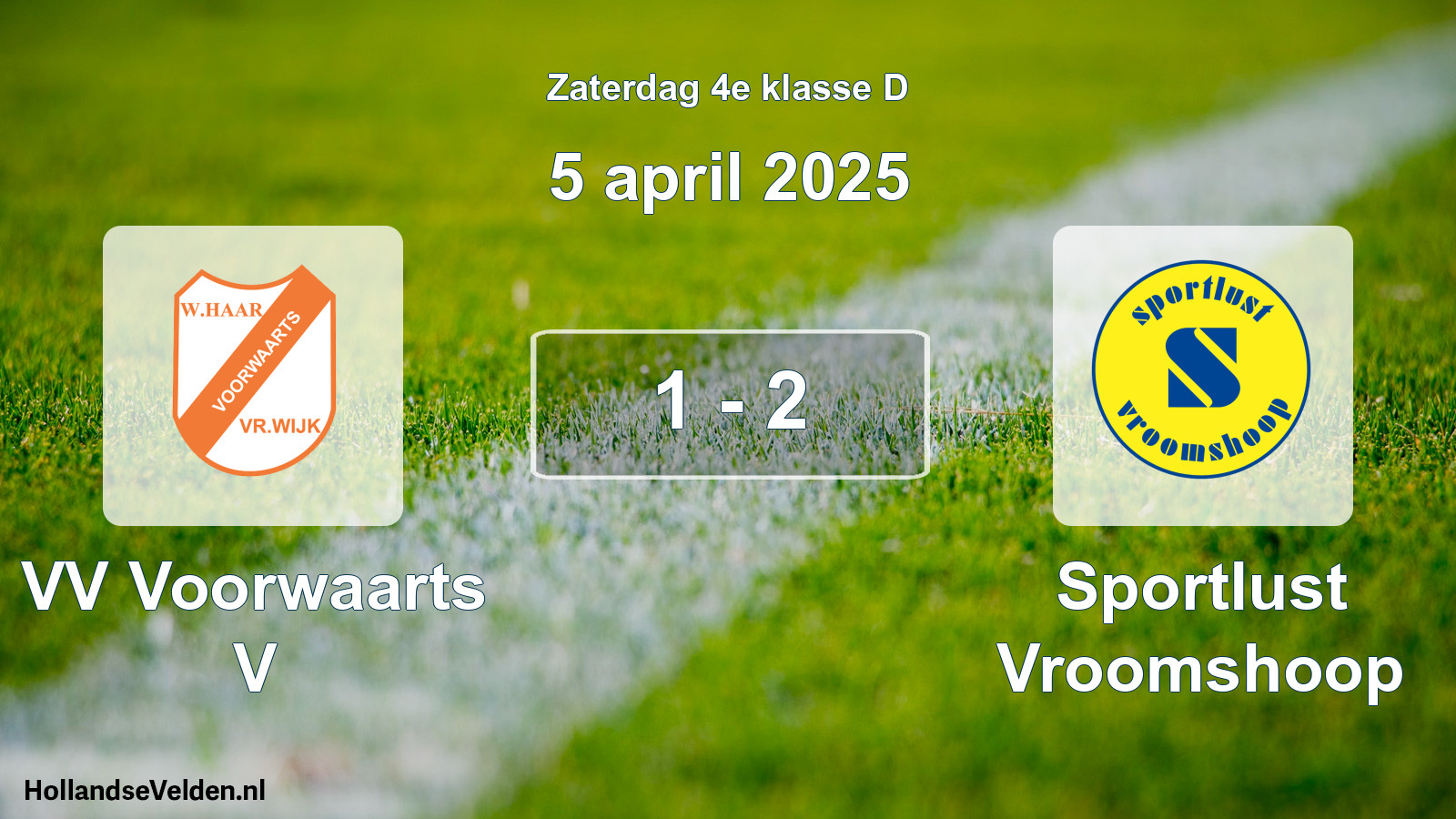 Total number of matches played: VV Voorwaarts V - Sportlust Vroomshoop 1 - 2 (5 April 2025)