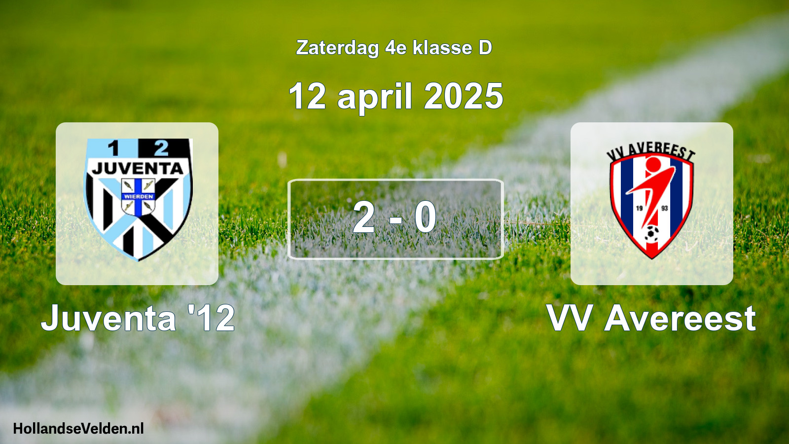 Total number of matches played: Juventa '12 - VV Avereest 2 - 0 (12 April 2025)