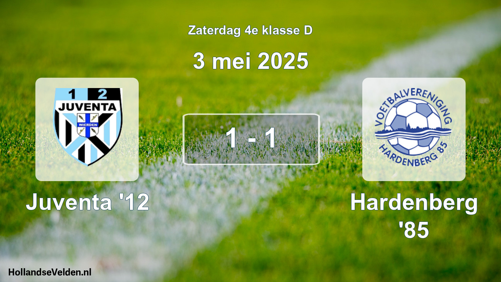 Total number of matches played: Juventa '12 - Hardenberg '85 1 - 1 (3 May 2025)