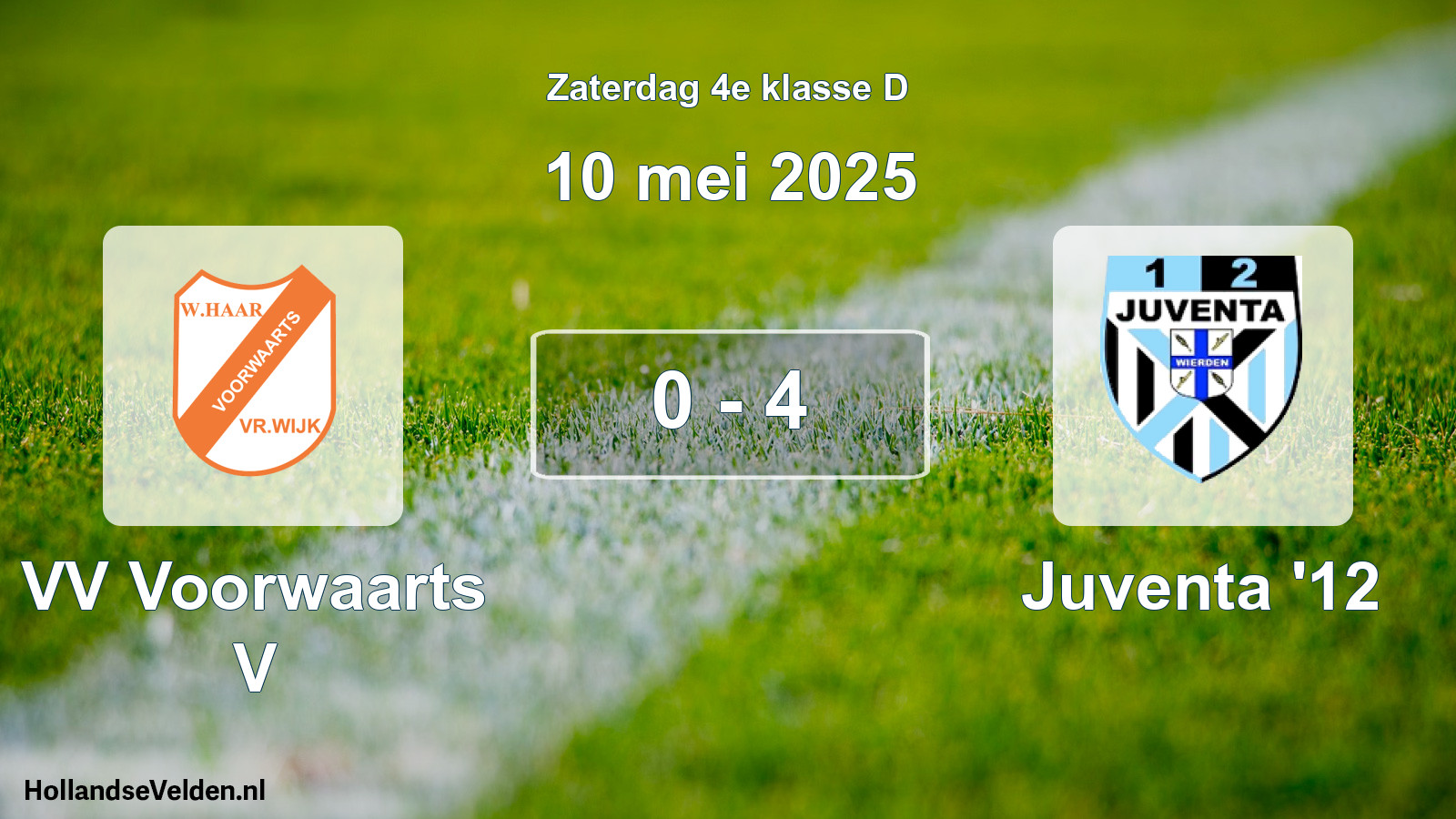 Total number of matches played: VV Voorwaarts V - Juventa '12 0 - 4 (10 May 2025)