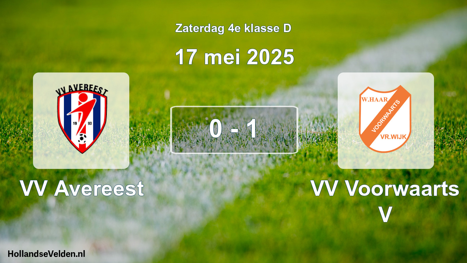 Total number of matches played: VV Avereest - VV Voorwaarts V 0 - 1 (17 May 2025)