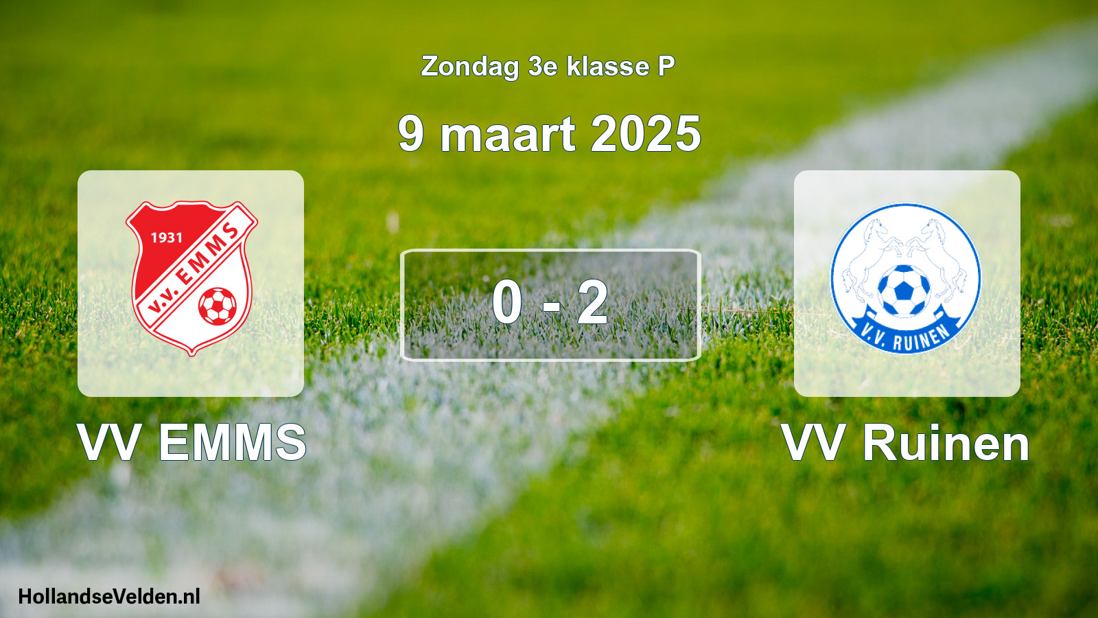 Total number of matches played: VV EMMS - VV Ruinen 0 - 2 (9 March 2025)