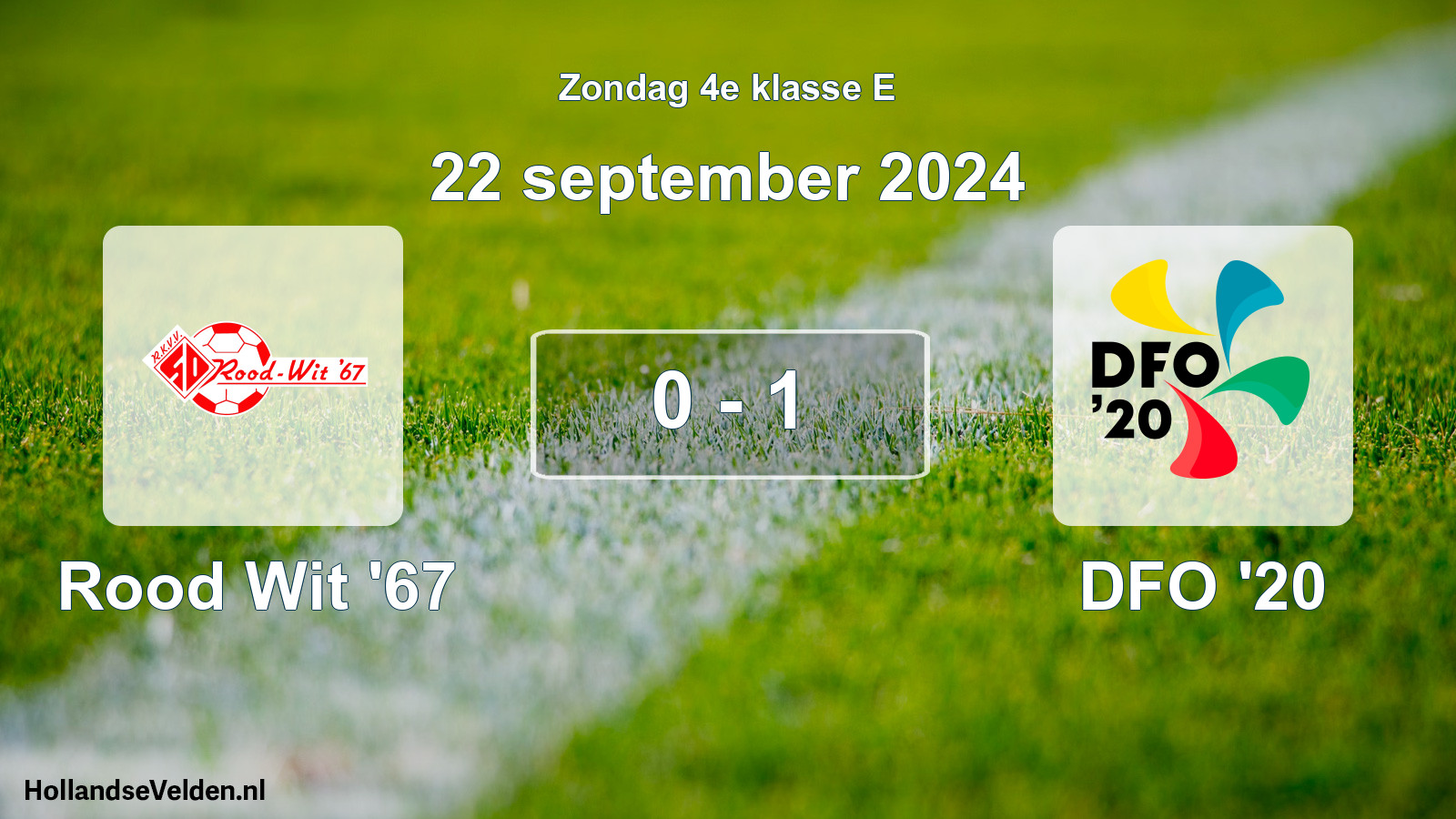 Total number of matches played: Rood Wit '67 - DFO '20 0 - 1 (22 September 2024)