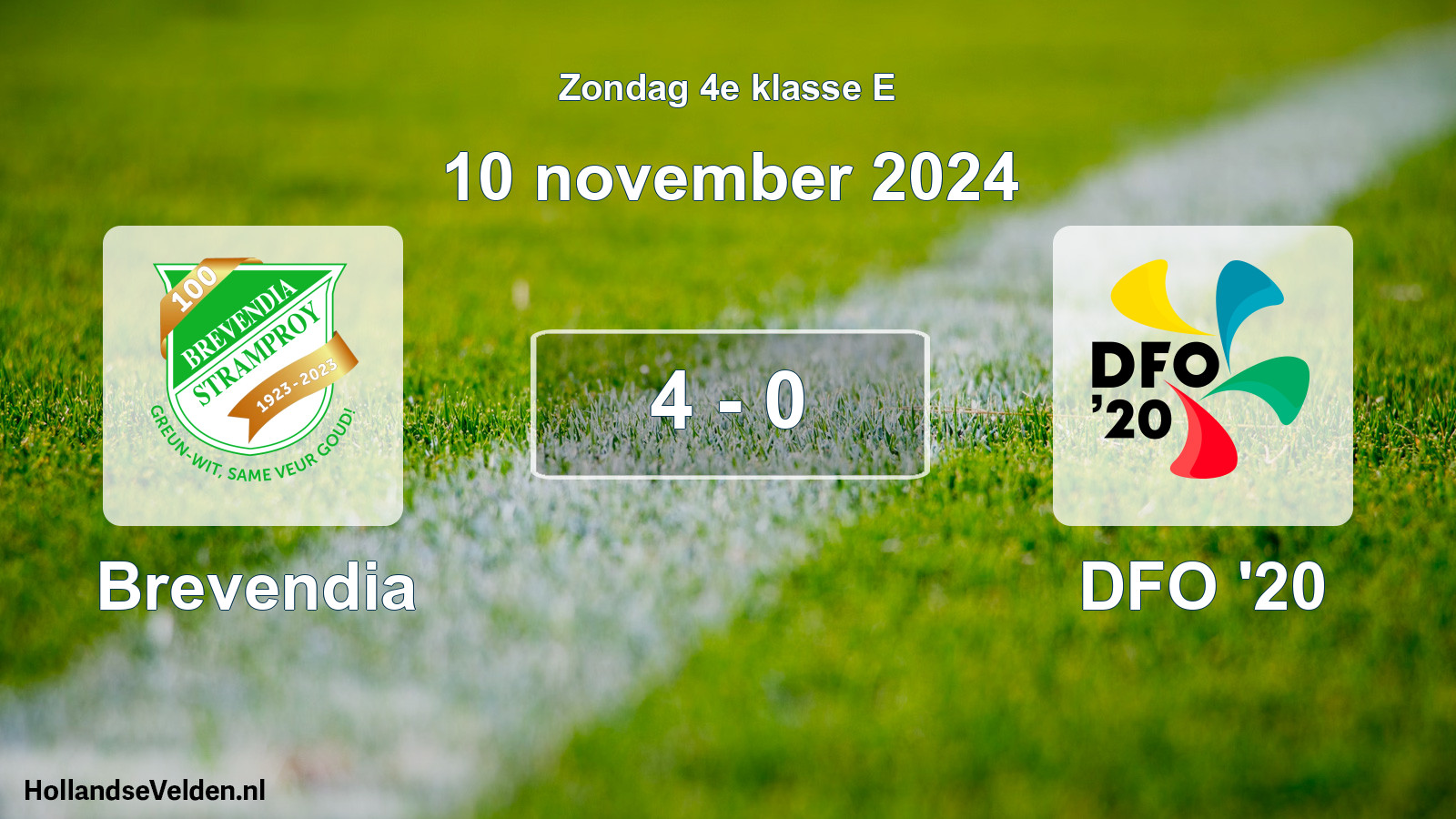 Total number of matches played: Brevendia - DFO '20 4 - 0 (10 November 2024)