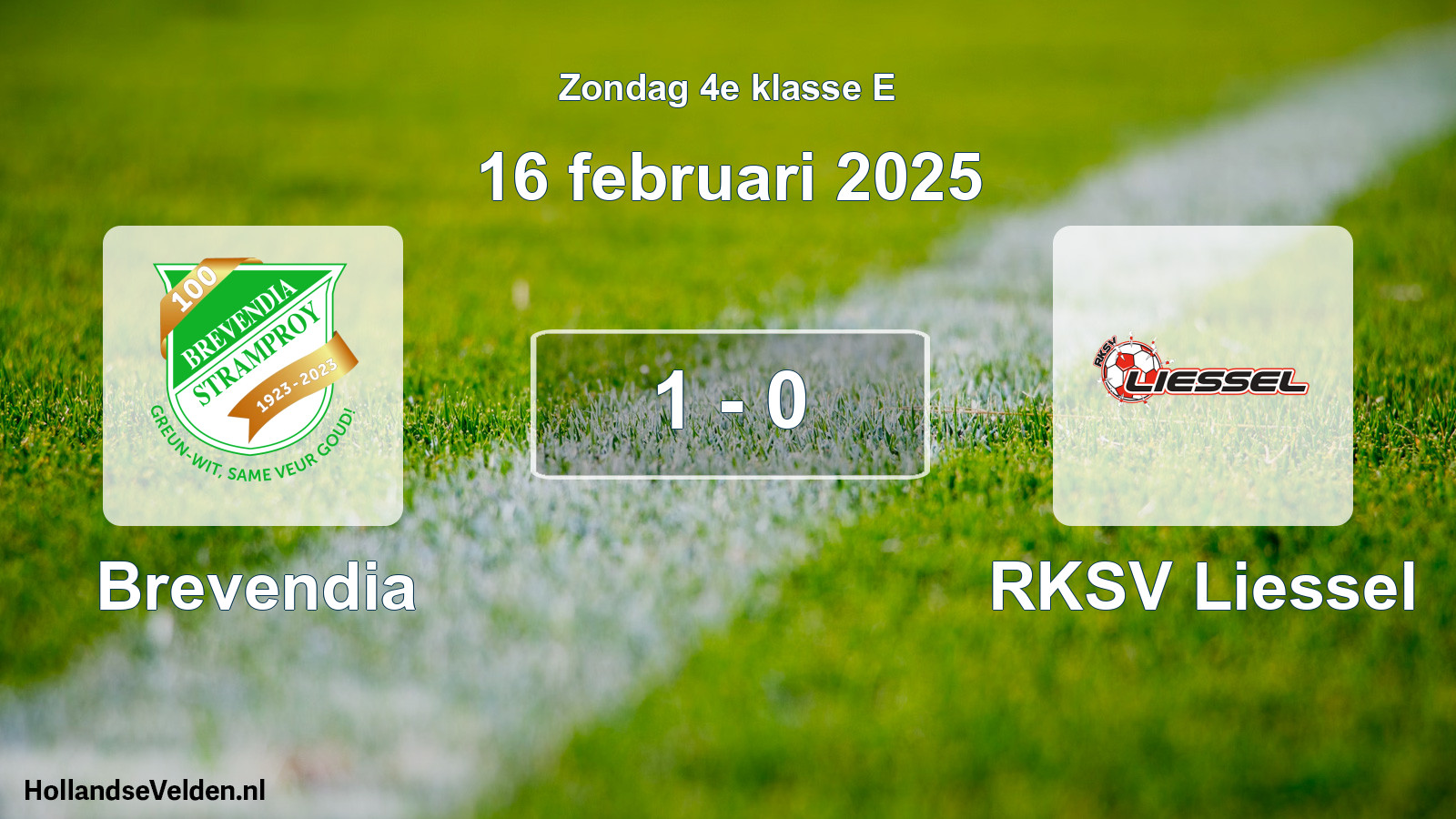 Total number of matches played: Brevendia - RKSV Liessel 1 - 0 (16 February 2025)