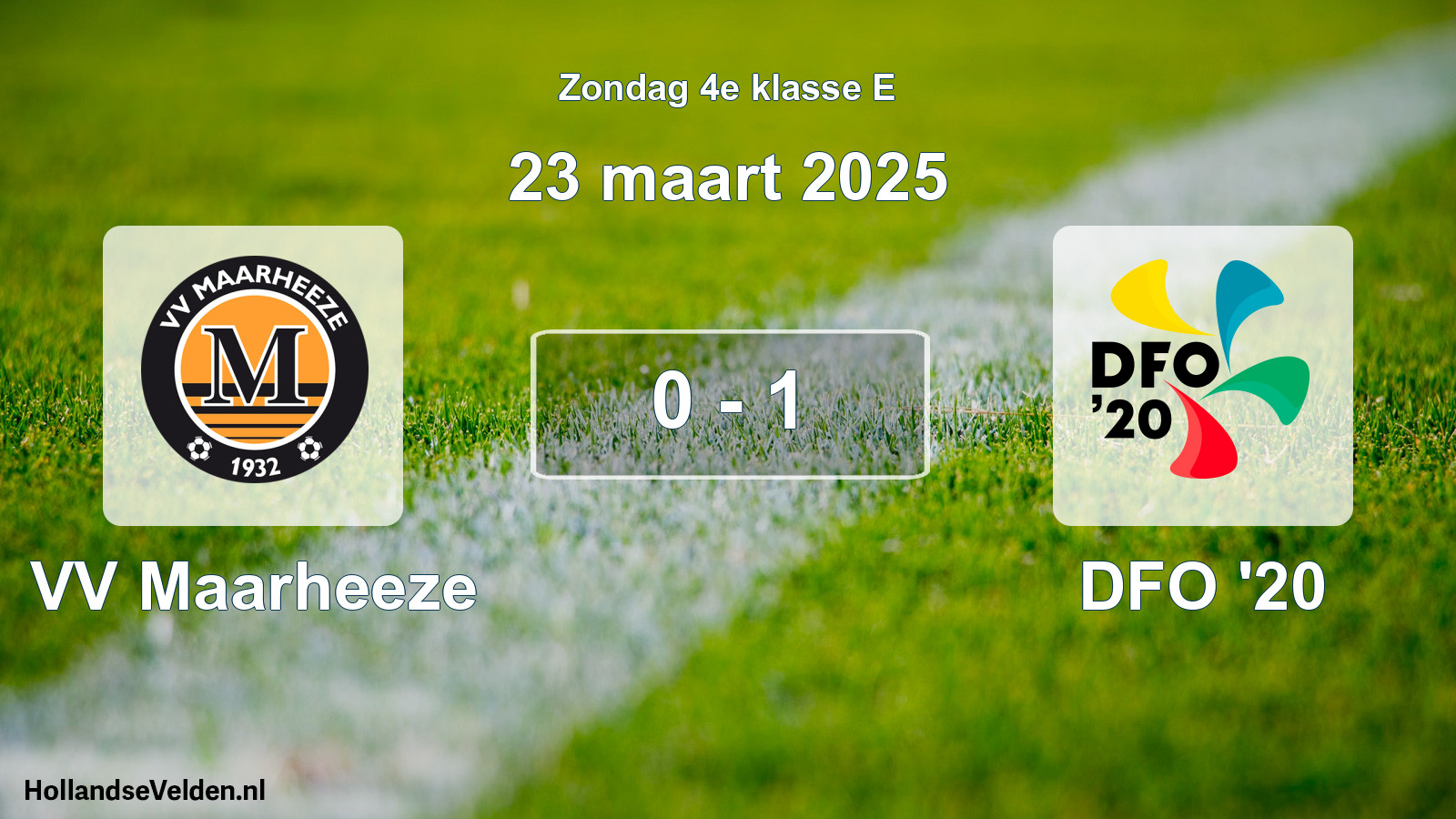 Total number of matches played: VV Maarheeze - DFO '20 0 - 1 (23 March 2025)