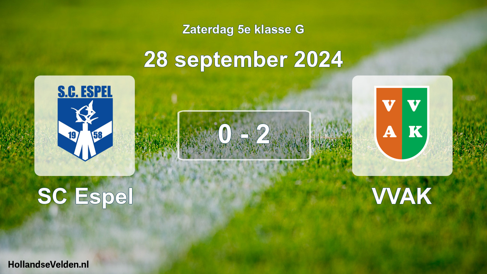 Total number of matches played: SC Espel - VVAK 0 - 2 (28 September 2024)