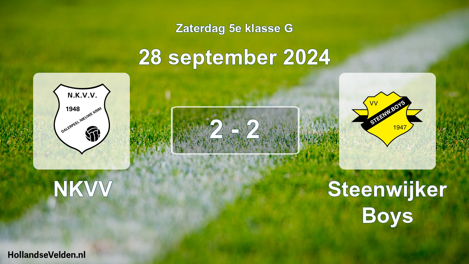 Total number of matches played: NKVV - Steenwijker Boys 2 - 2 (28 September 2024)