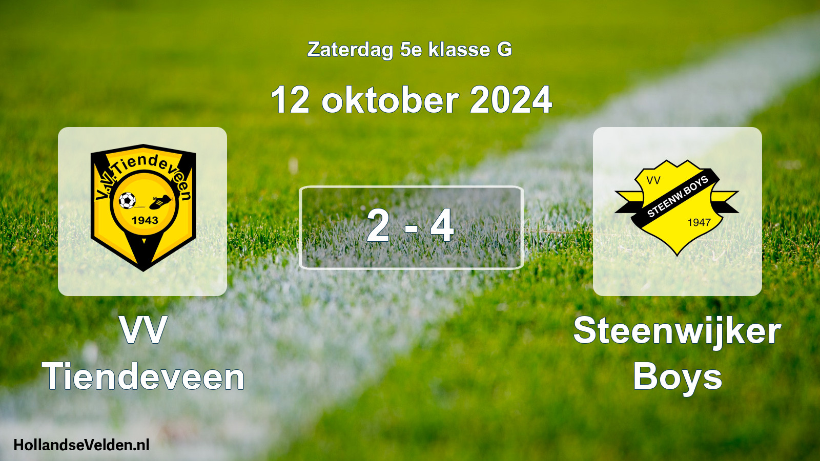 Total number of matches played: VV Tiendeveen - Steenwijker Boys 2 - 4 (12 October 2024)