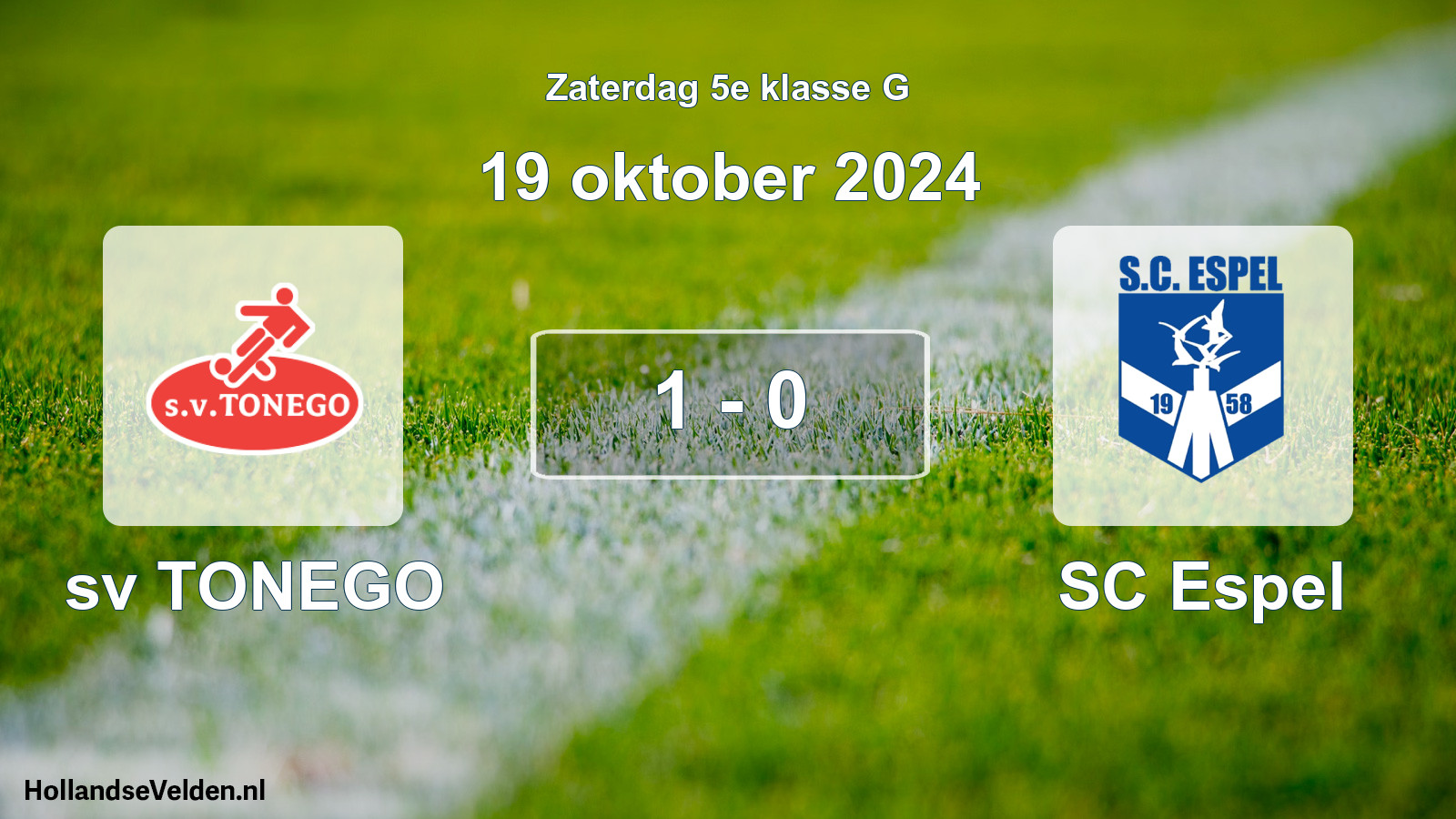 Total number of matches played: sv TONEGO - SC Espel 1 - 0 (19 October 2024)