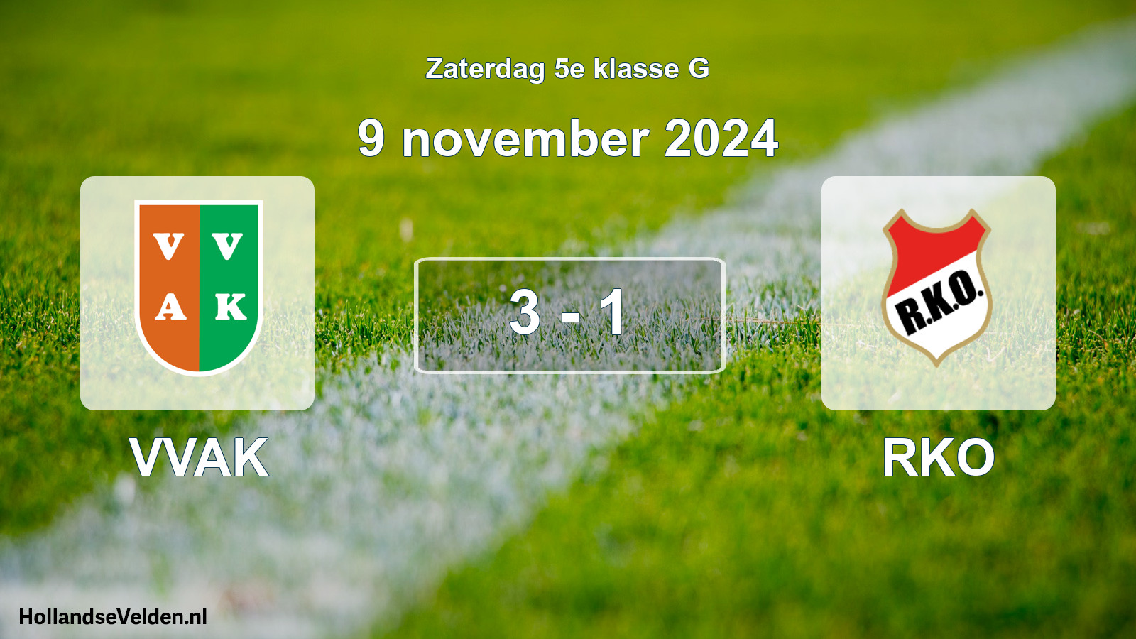 Total number of matches played: VVAK - RKO 3 - 1 (9 November 2024)