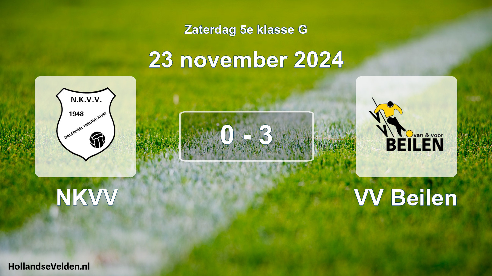Total number of matches played: NKVV - VV Beilen 0 - 3 (23 November 2024)