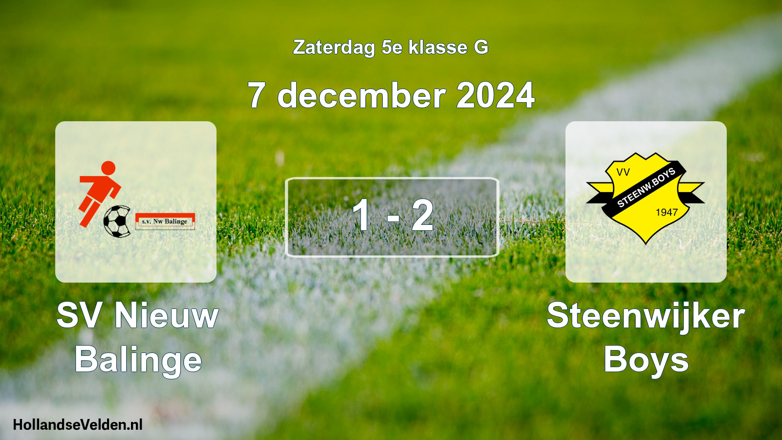 Total number of matches played: SV Nieuw Balinge - Steenwijker Boys 1 - 2 (7 December 2024)