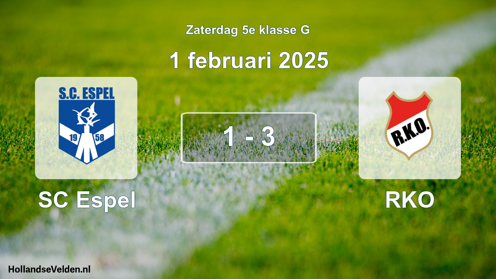 Total number of matches played: SC Espel - RKO 1 - 3 (1 February 2025)