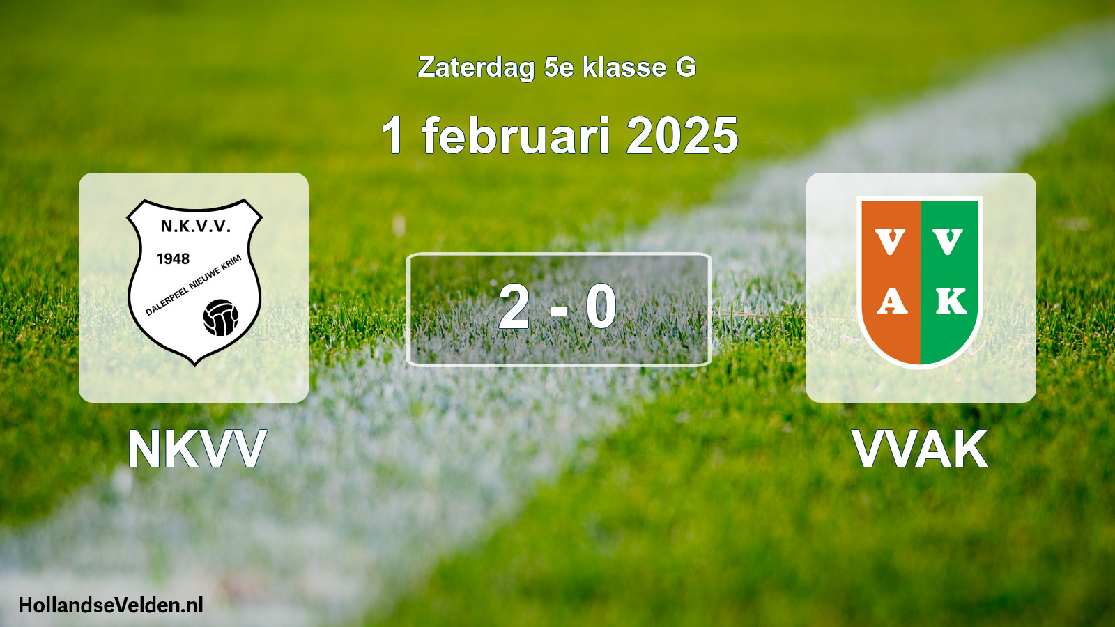 Total number of matches played: NKVV - VVAK 2 - 0 (1 February 2025)