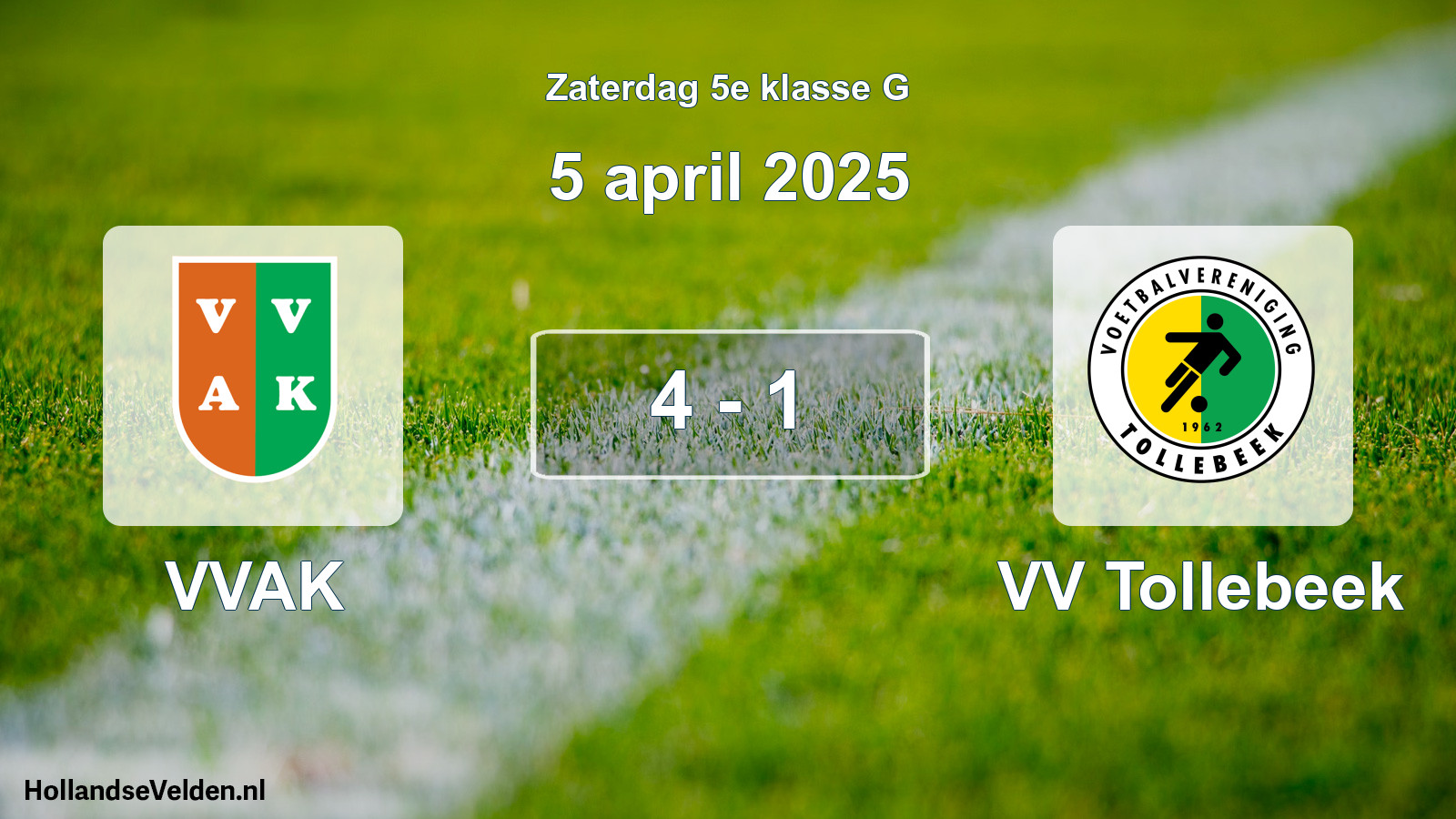 Total number of matches played: VVAK - VV Tollebeek 4 - 1 (5 April 2025)