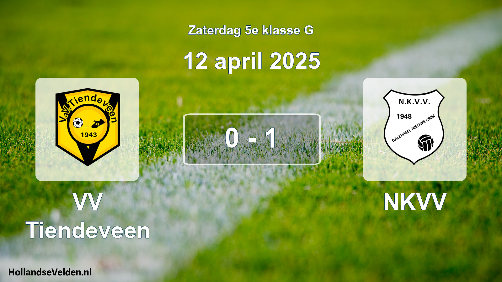 Total number of matches played: VV Tiendeveen - NKVV 0 - 1 (12 April 2025)