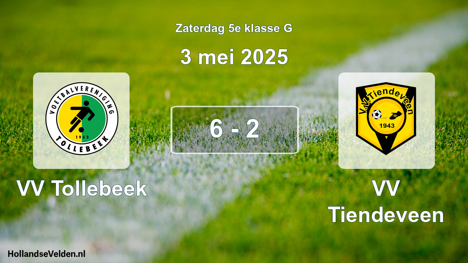 Total number of matches played: VV Tollebeek - VV Tiendeveen 6 - 2 (3 May 2025)