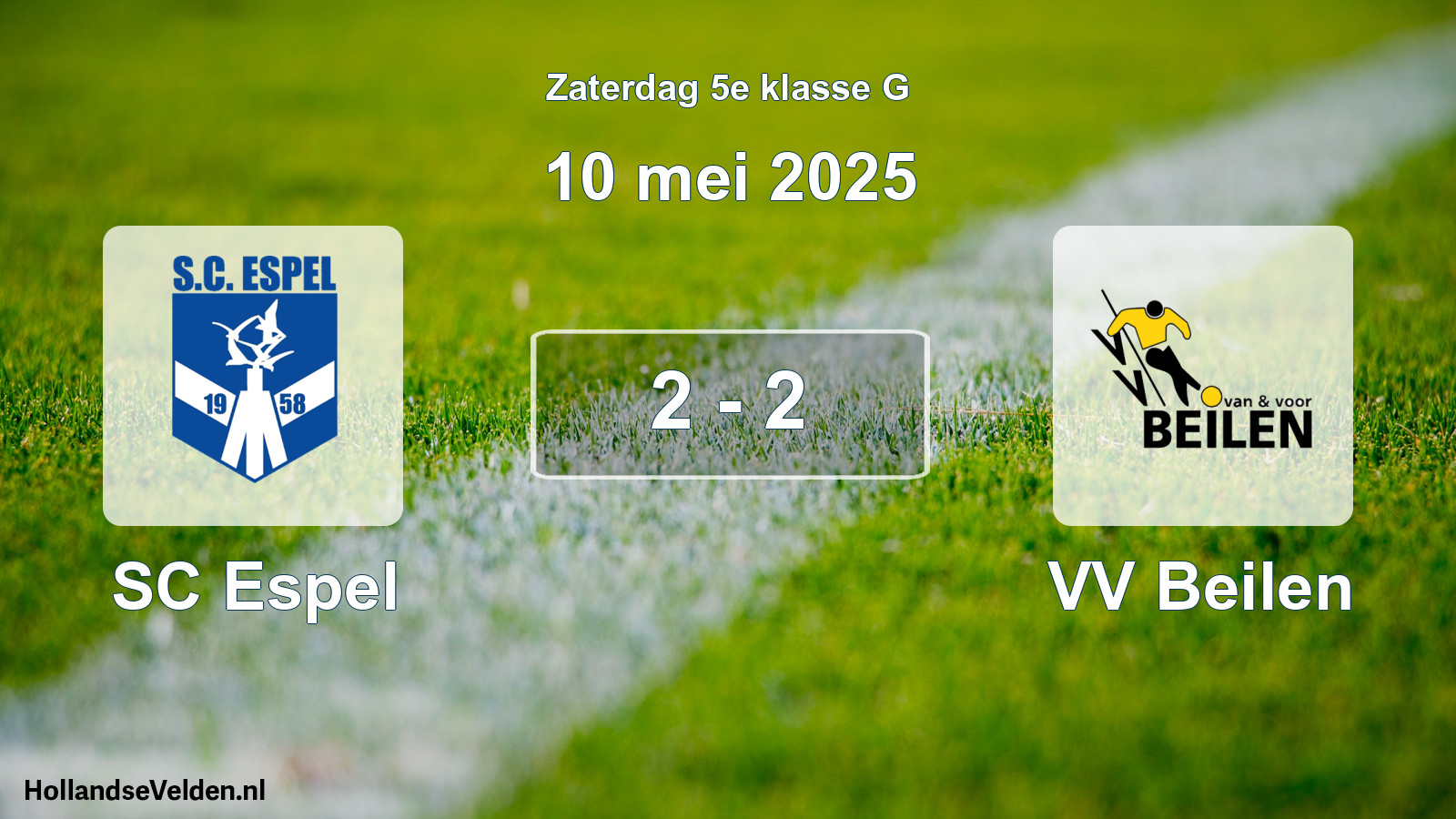 Total number of matches played: SC Espel - VV Beilen 2 - 2 (10 May 2025)