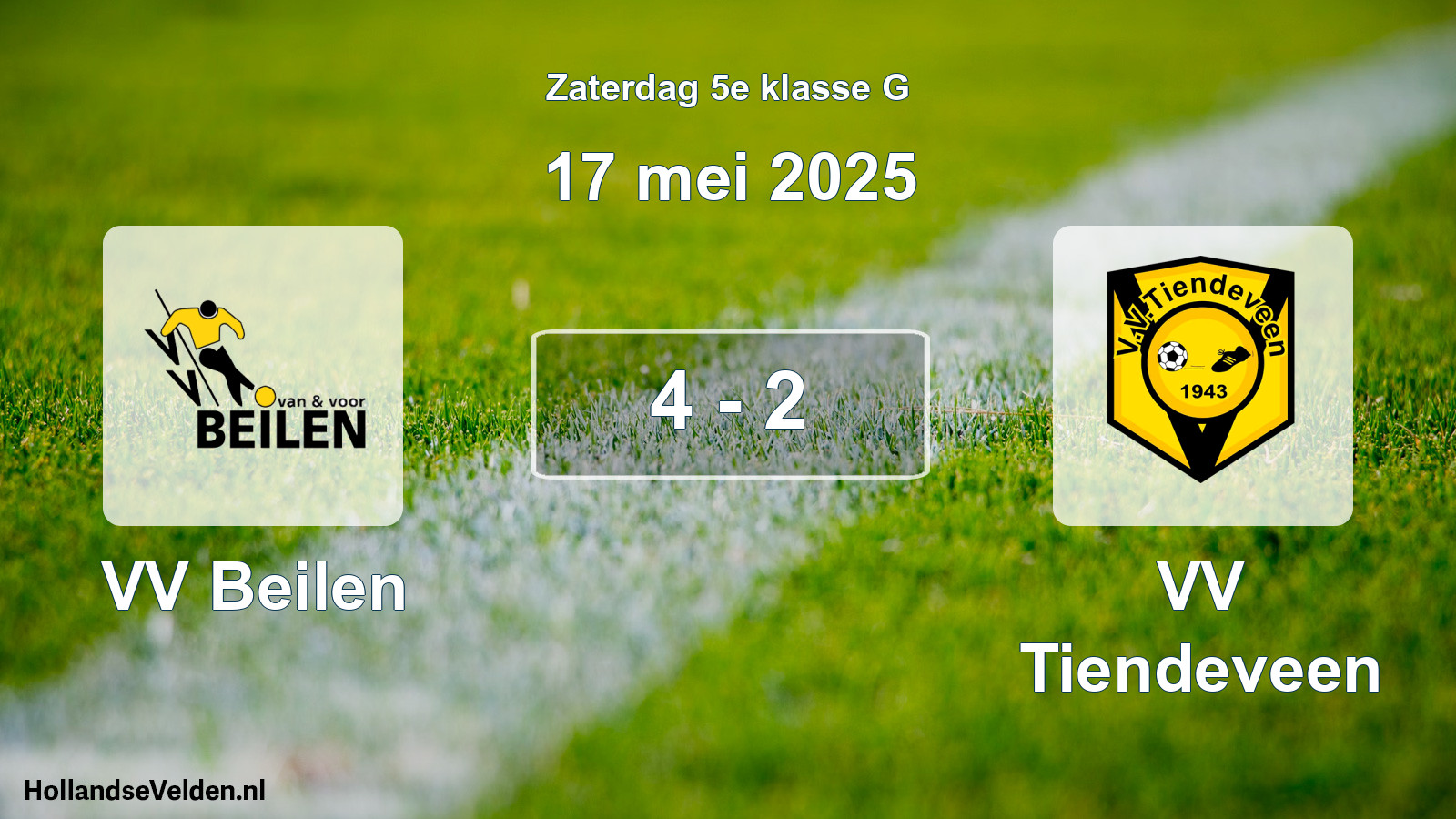 Total number of matches played: VV Beilen - VV Tiendeveen 4 - 2 (17 May 2025)