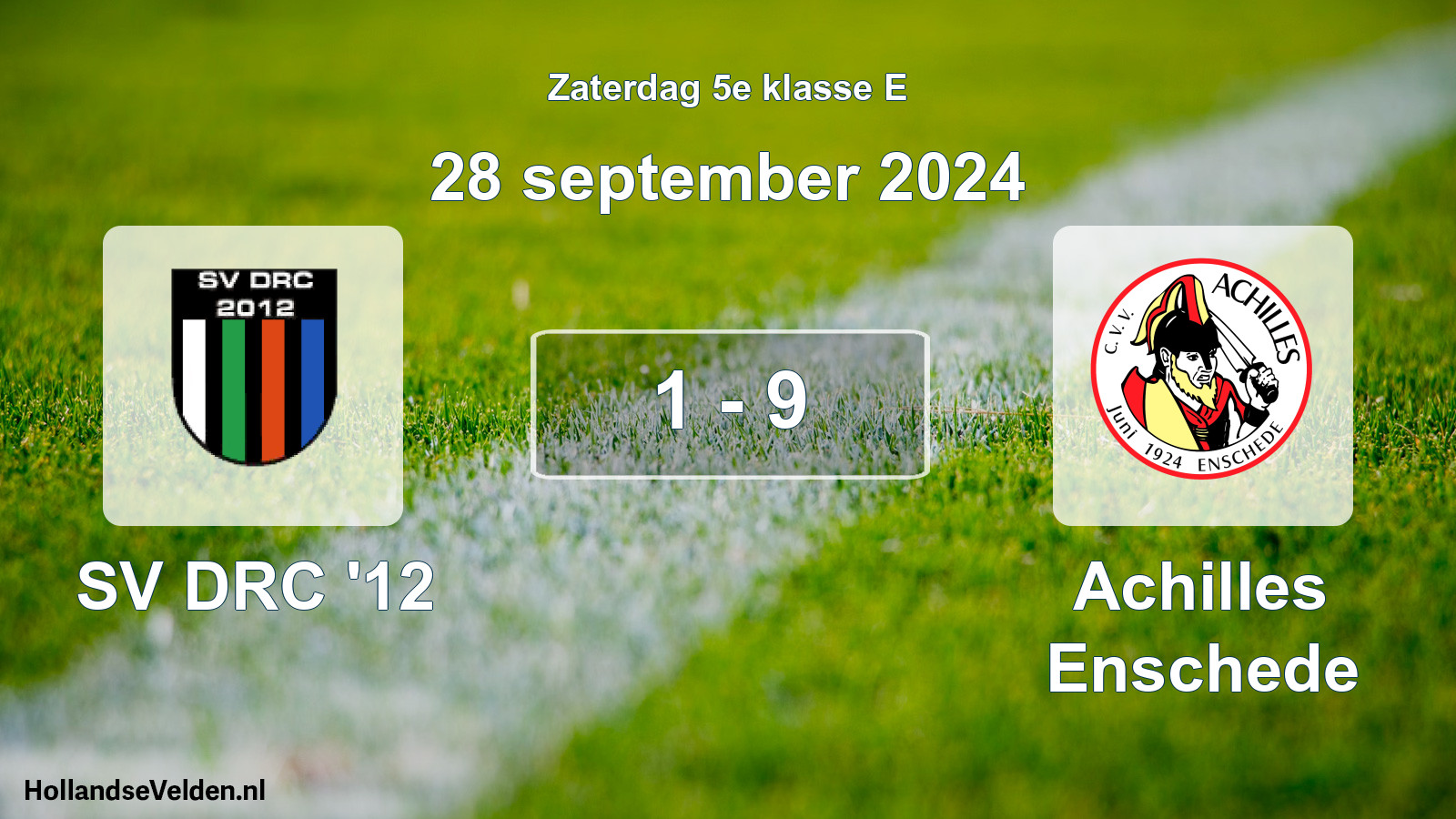 Total number of matches played: SV DRC '12 - Achilles Enschede 1 - 9 (28 September 2024)