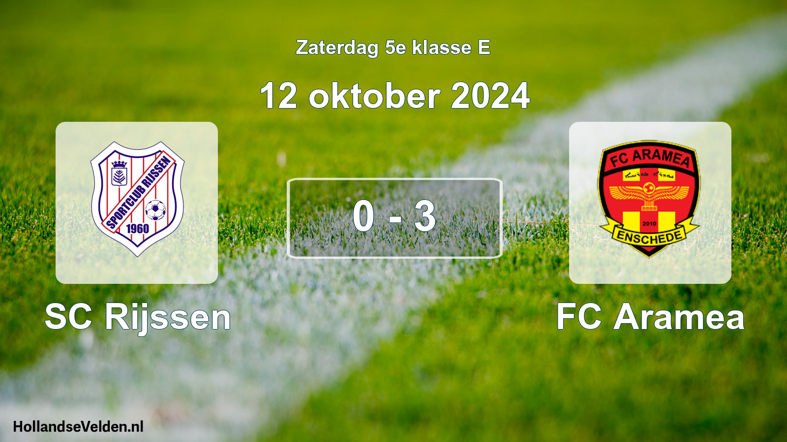 Total number of matches played: SC Rijssen - FC Aramea 0 - 3 (12 October 2024)