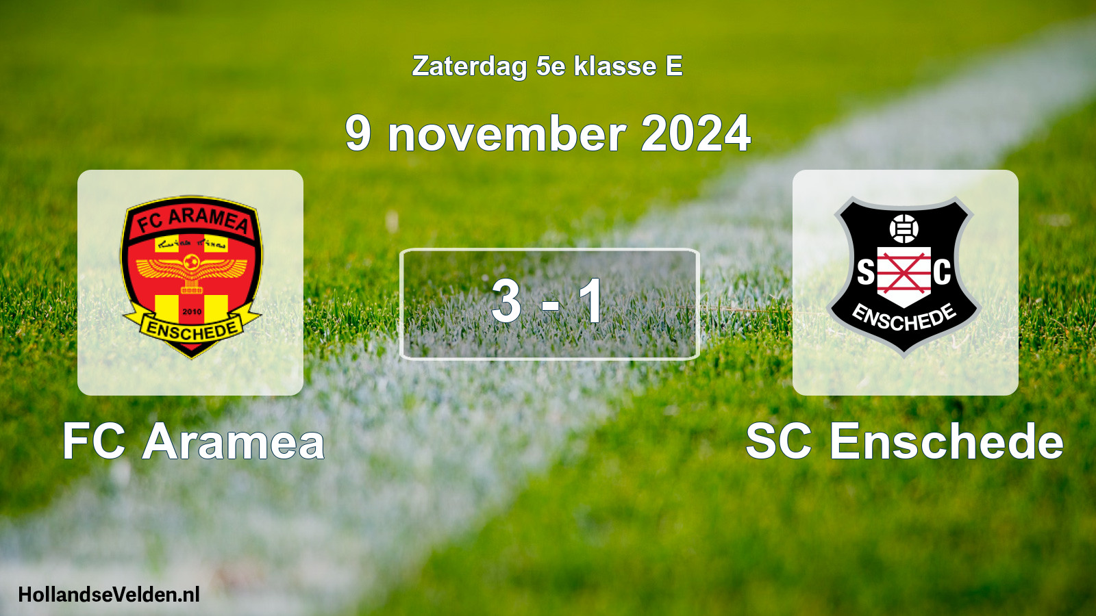 Total number of matches played: FC Aramea - SC Enschede 3 - 1 (9 November 2024)