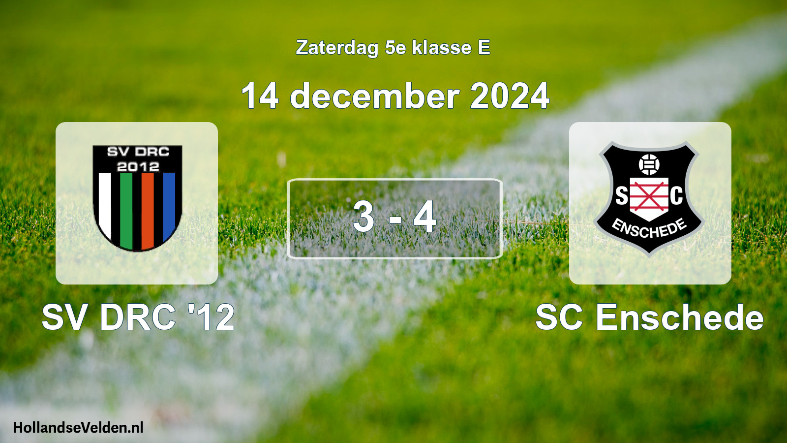 Total number of matches played: SV DRC '12 - SC Enschede 3 - 4 (14 December 2024)
