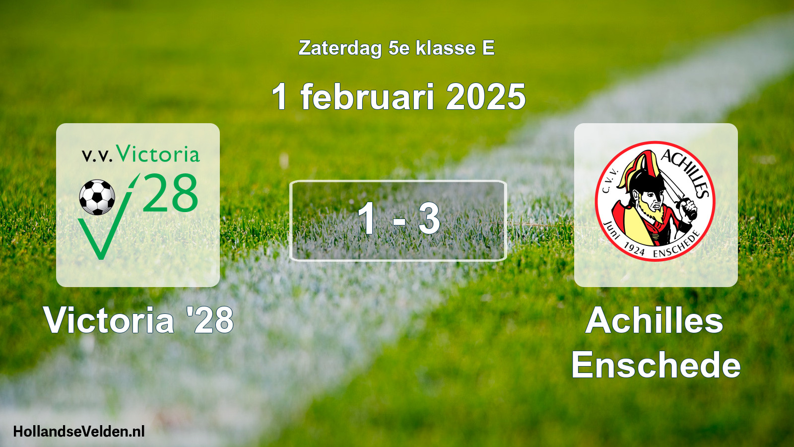 Total number of matches played: Victoria '28 - Achilles Enschede 1 - 3 (1 February 2025)