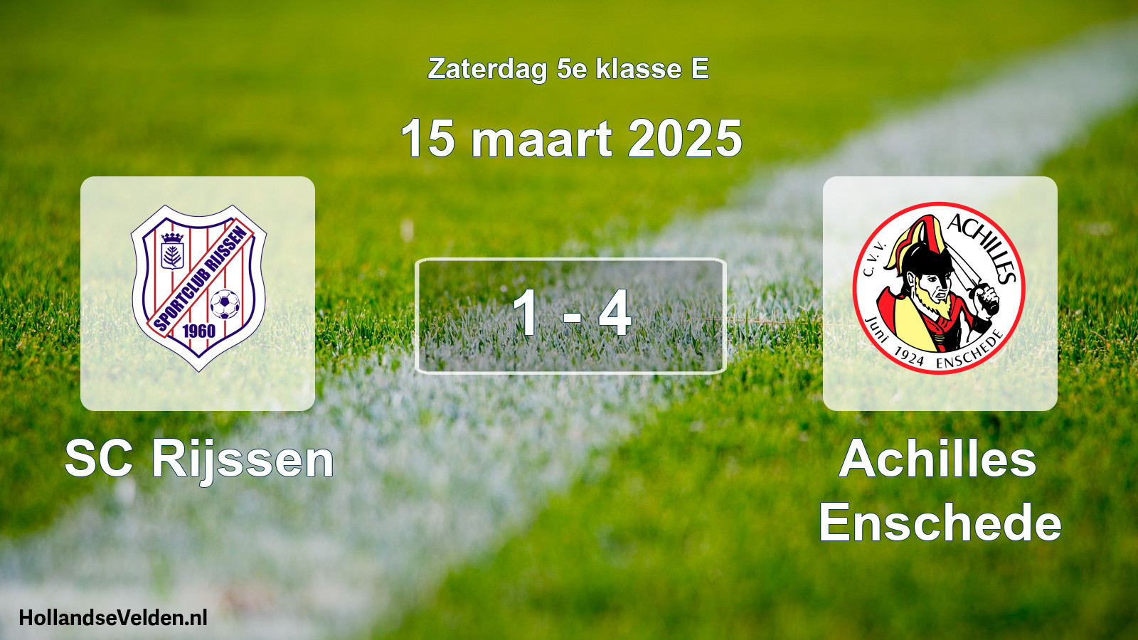 Total number of matches played: SC Rijssen - Achilles Enschede 1 - 4 (15 March 2025)