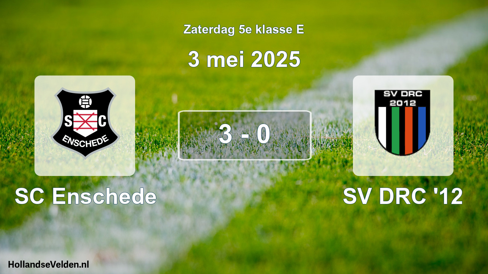 Total number of matches played: SC Enschede - SV DRC '12 3 - 0 (3 May 2025)