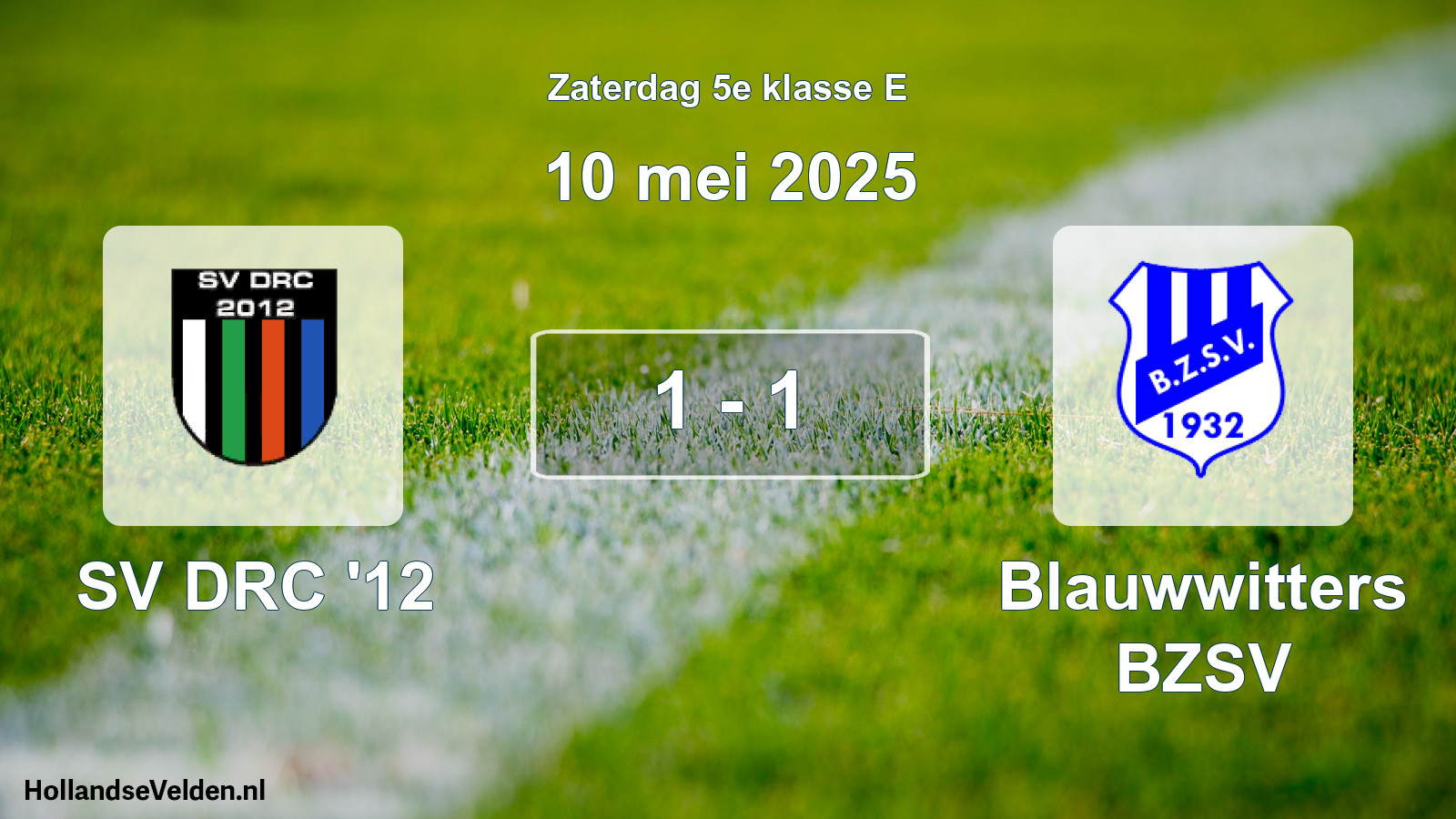 Total number of matches played: SV DRC '12 - Blauwwitters BZSV 1 - 1 (10 May 2025)