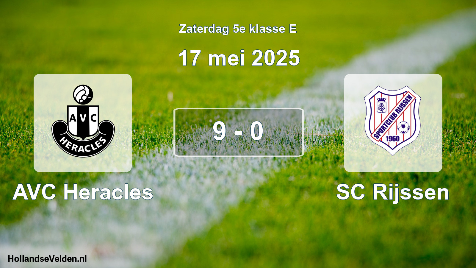 Total number of matches played: AVC Heracles - SC Rijssen 9 - 0 (17 May 2025)