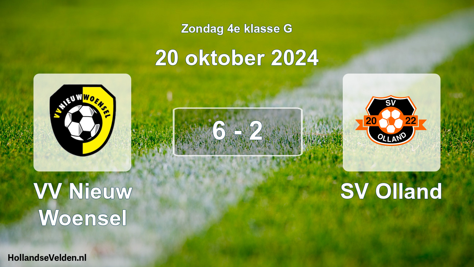 Total number of matches played: VV Nieuw Woensel - SV Olland 6 - 2 (20 October 2024)
