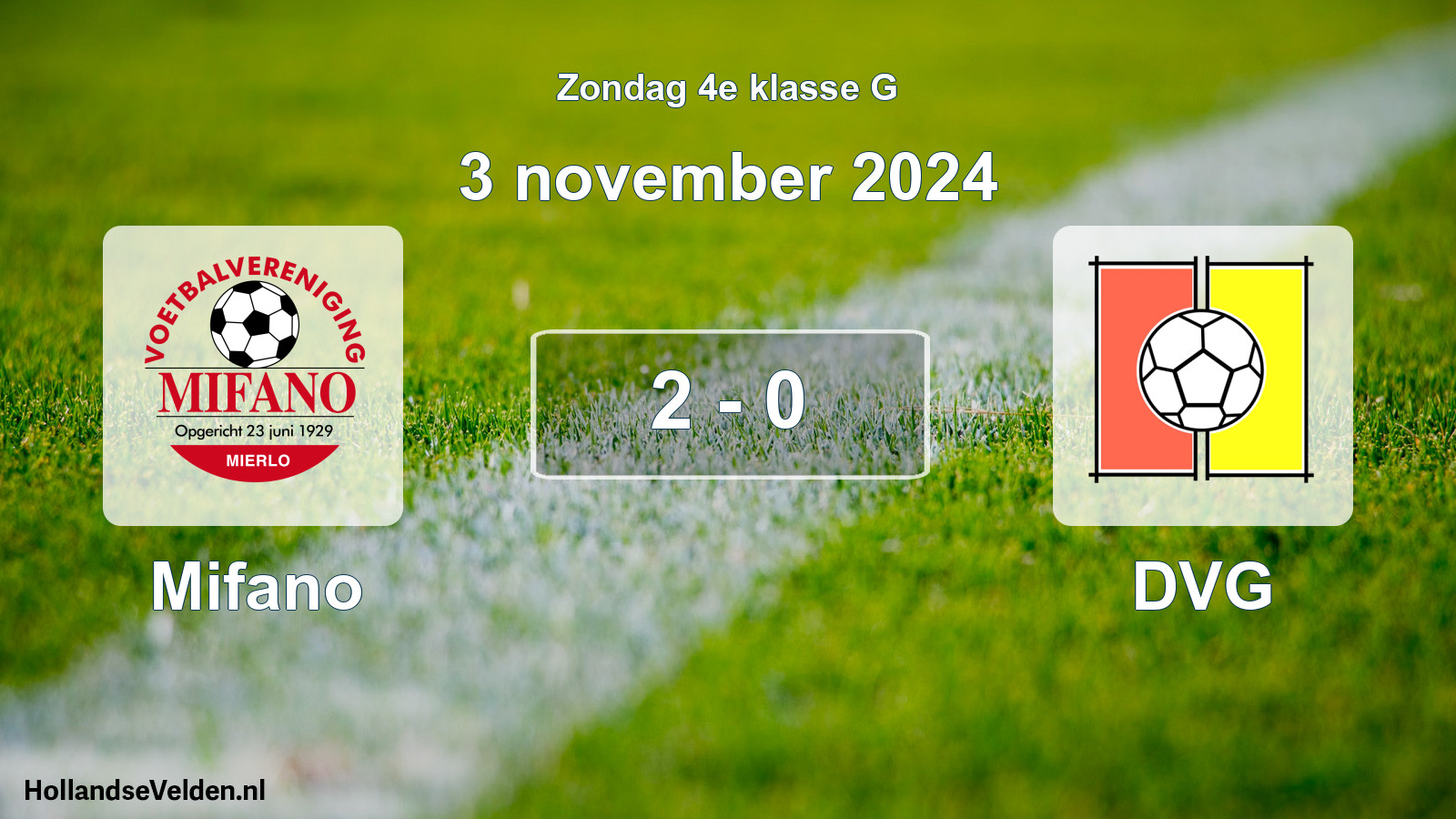 Total number of matches played: Mifano - DVG 2 - 0 (3 November 2024)
