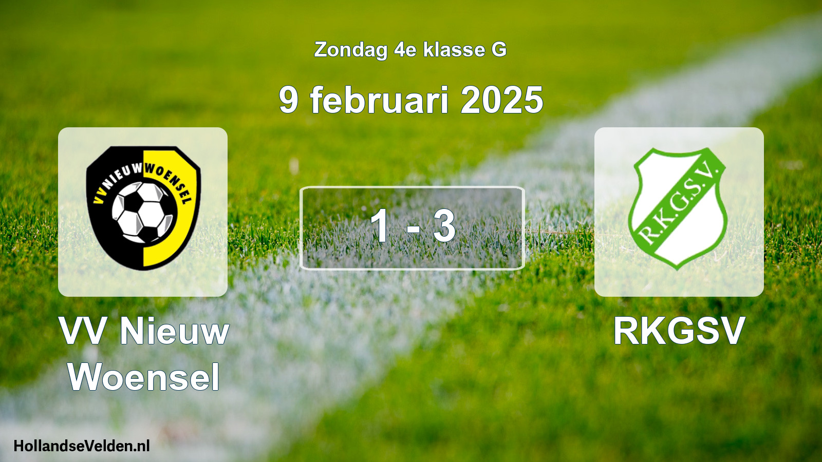 Total number of matches played: VV Nieuw Woensel - RKGSV 1 - 3 (9 February 2025)