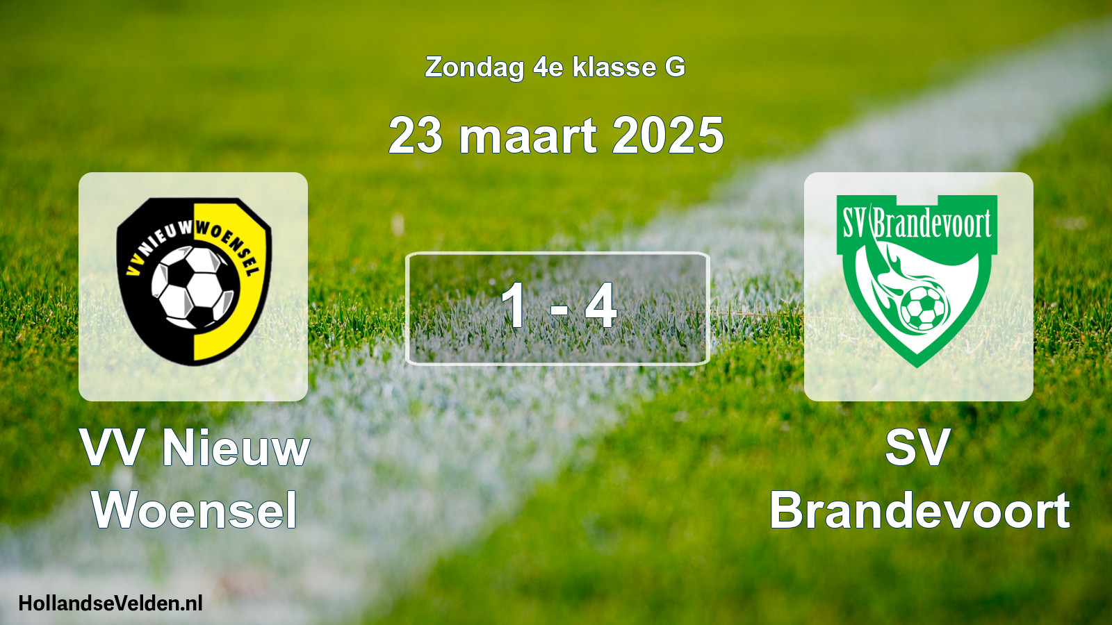 Total number of matches played: VV Nieuw Woensel - SV Brandevoort 1 - 4 (23 March 2025)