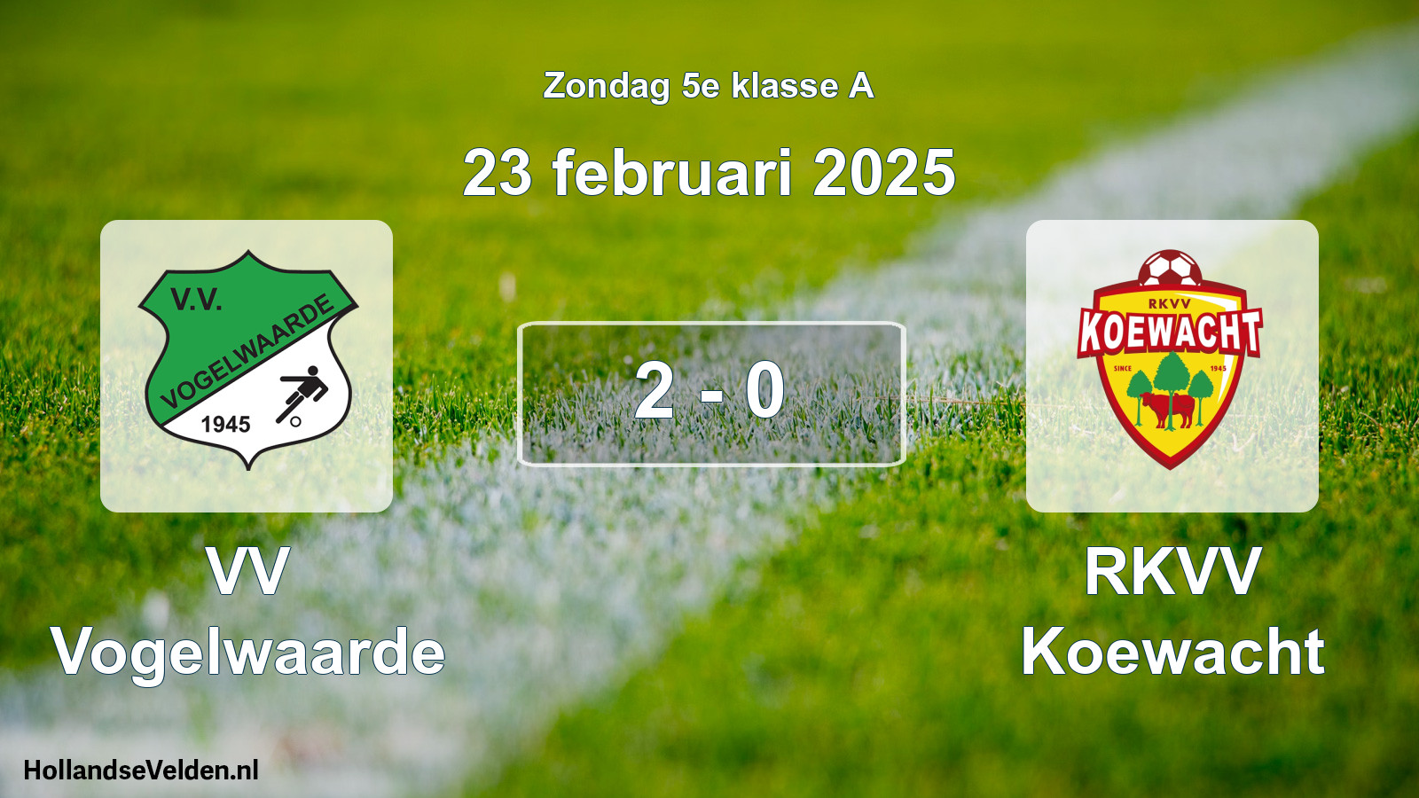Total number of matches played: VV Vogelwaarde - RKVV Koewacht 2 - 0 (23 February 2025)