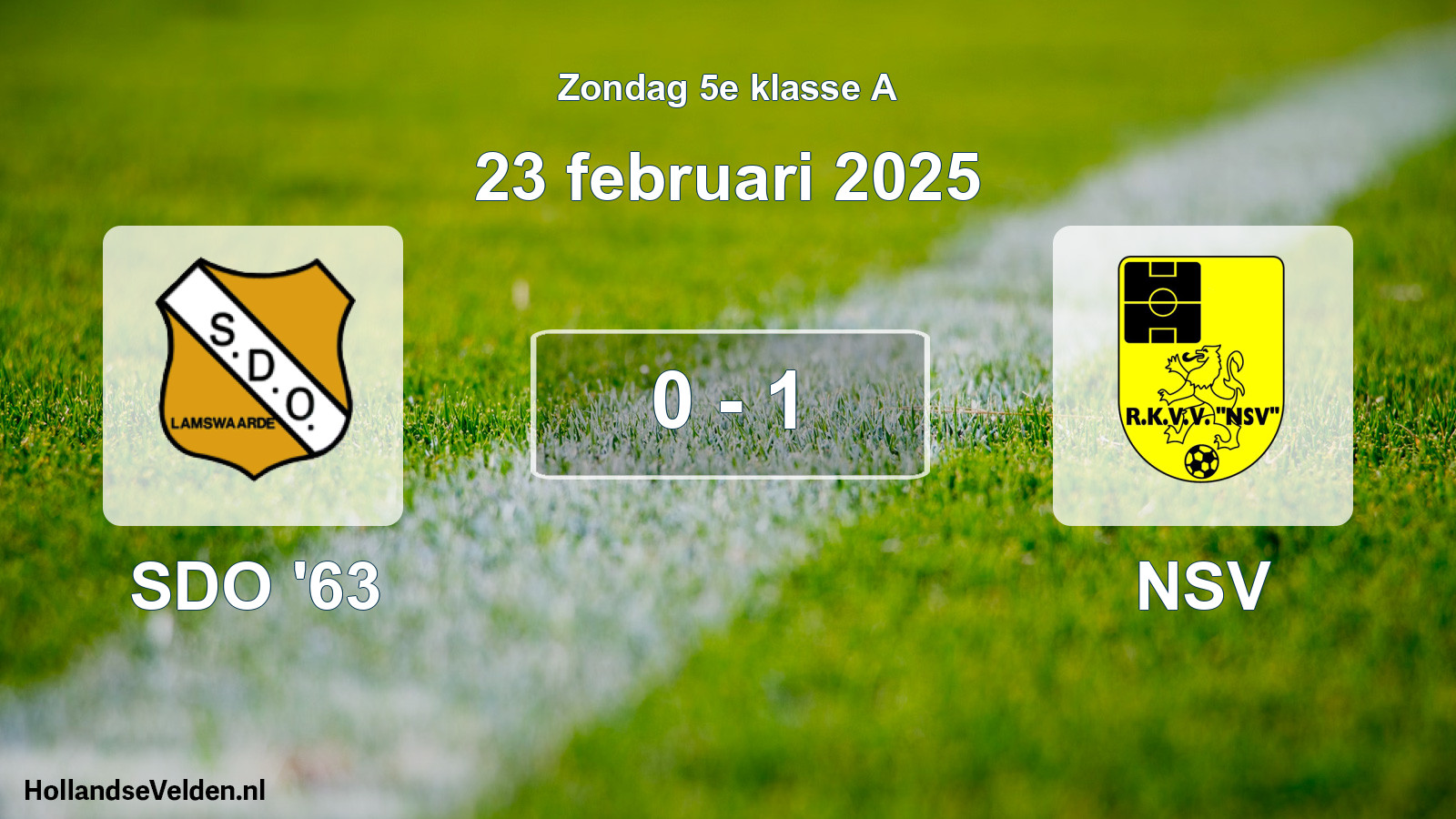 Total number of matches played: SDO '63 - NSV 0 - 1 (23 February 2025)