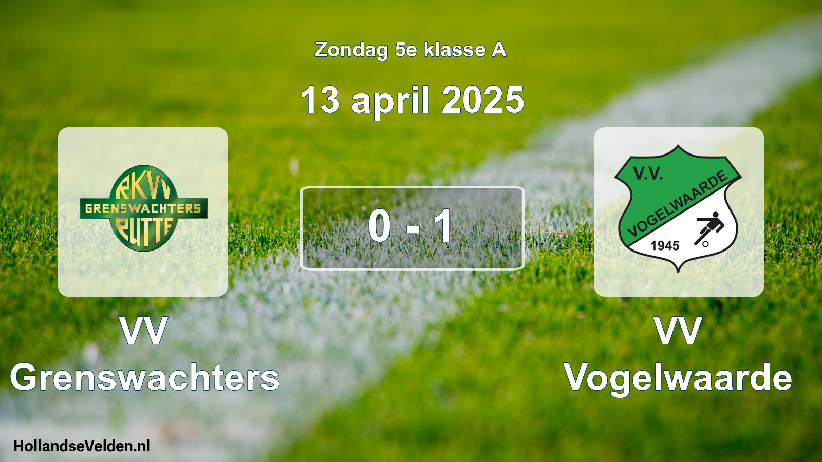 Total number of matches played: VV Grenswachters - VV Vogelwaarde 0 - 1 (13 April 2025)