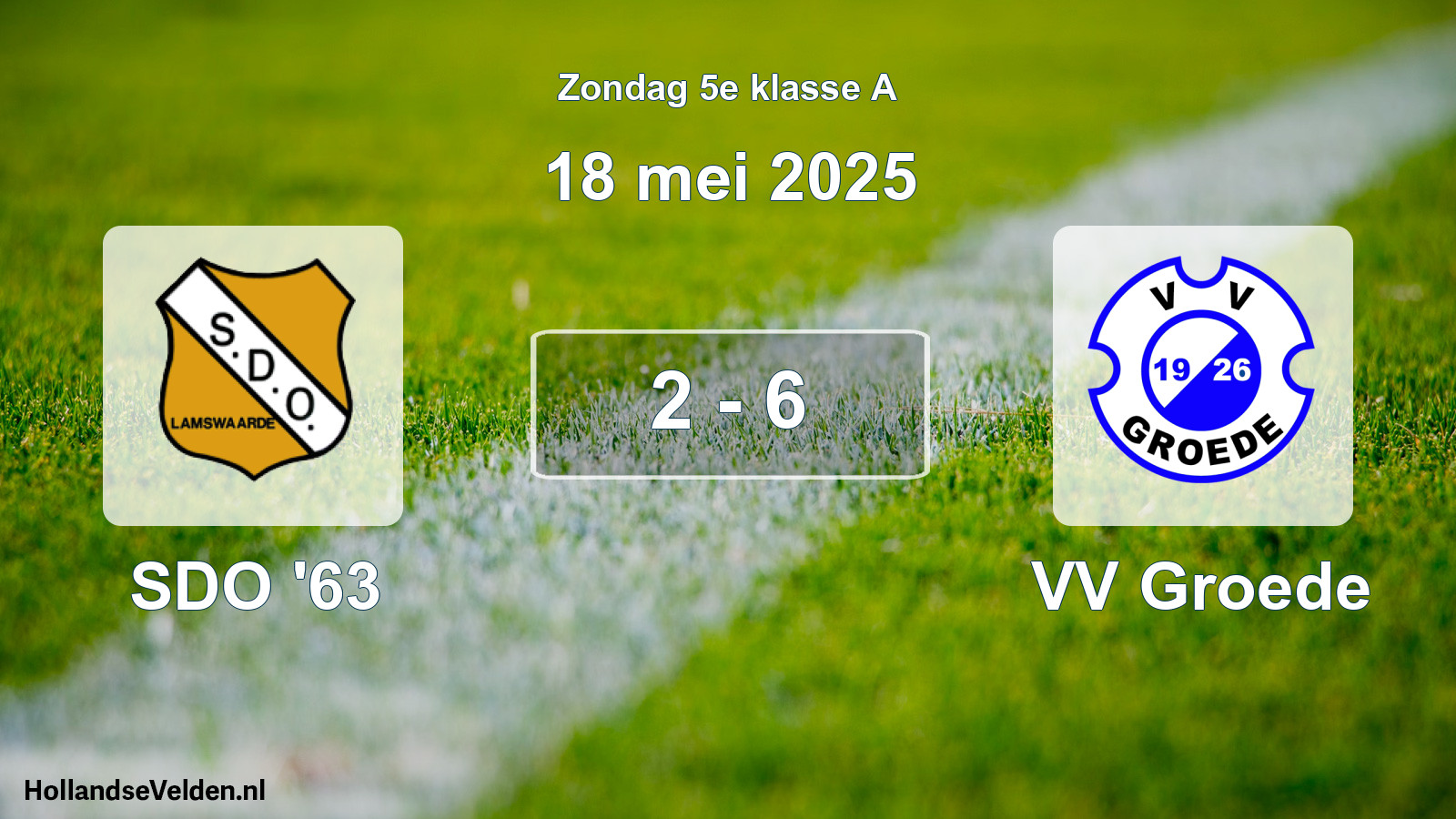 Total number of matches played: SDO '63 - VV Groede 2 - 6 (18 May 2025)