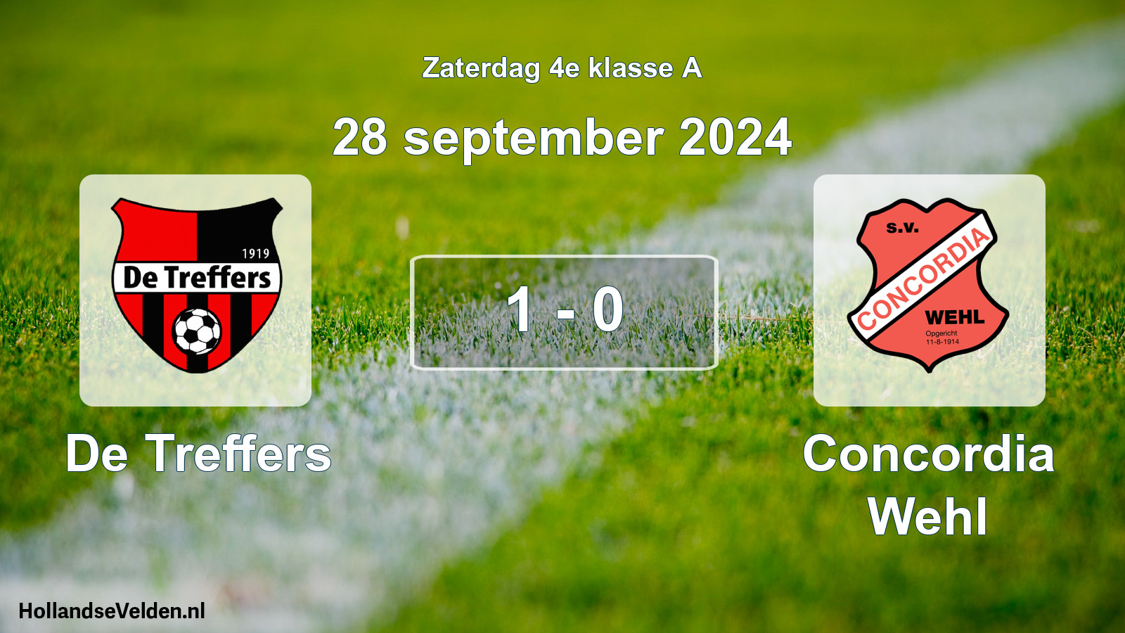 Total number of matches played: De Treffers - Concordia Wehl 1 - 0 (28 September 2024)