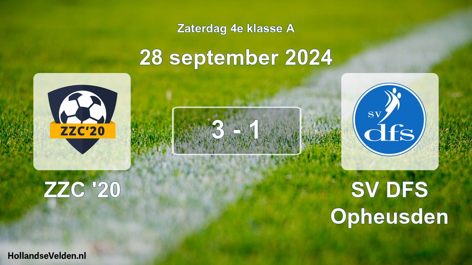 Total number of matches played: ZZC '20 - SV DFS Opheusden 3 - 1 (28 September 2024)