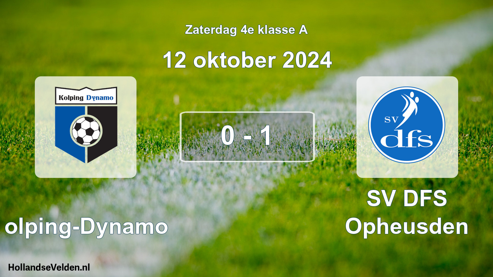 Total number of matches played: Kolping-Dynamo - SV DFS Opheusden 0 - 1 (12 October 2024)