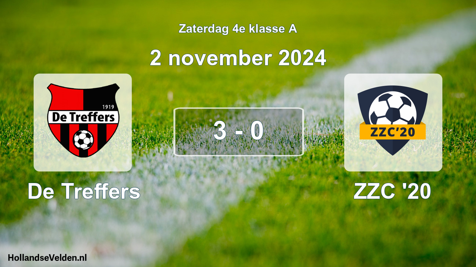 Total number of matches played: De Treffers - ZZC '20 3 - 0 (2 November 2024)