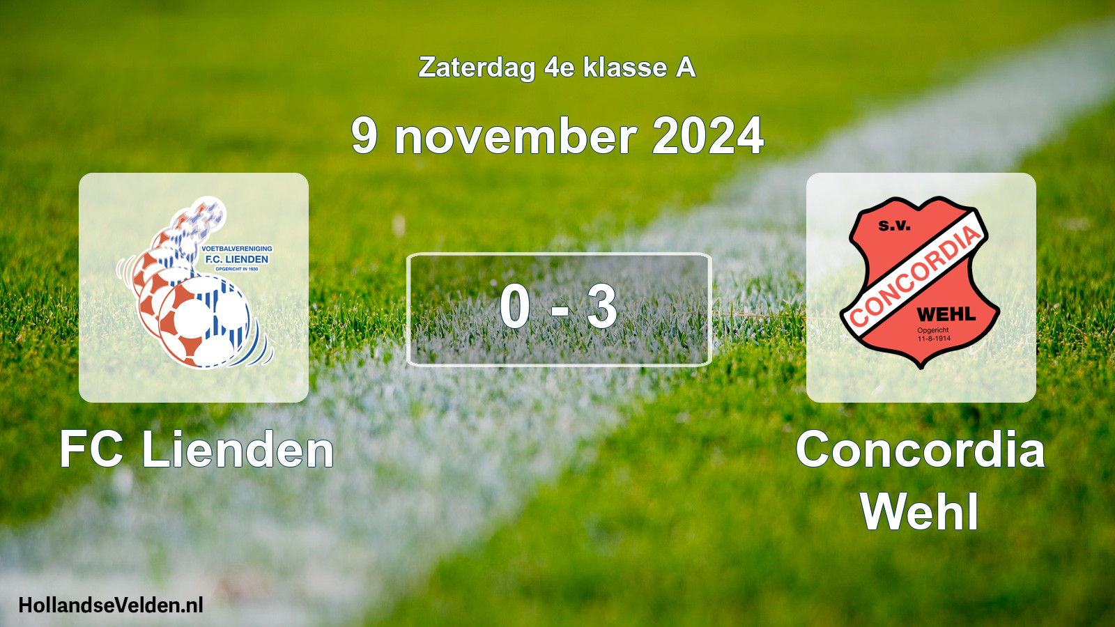 Total number of matches played: FC Lienden - Concordia Wehl 0 - 3 (9 November 2024)