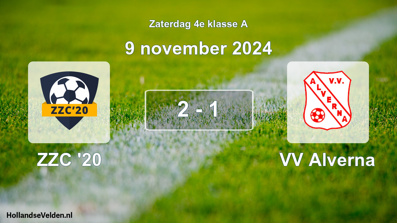 Total number of matches played: ZZC '20 - VV Alverna 2 - 1 (9 November 2024)